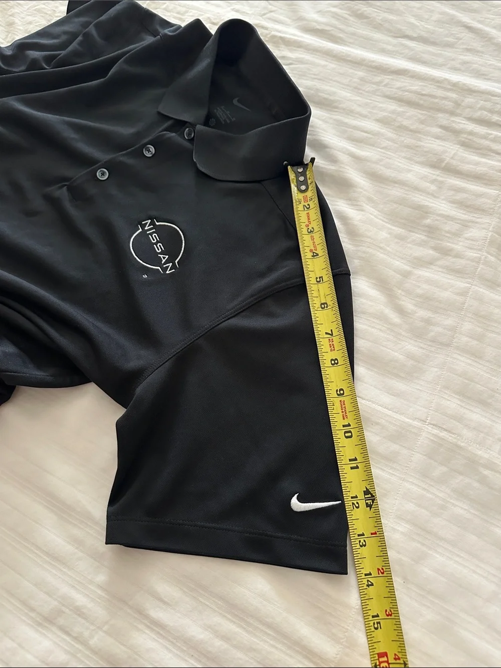 Nike Black Polo Shirt with White Nissan Logo